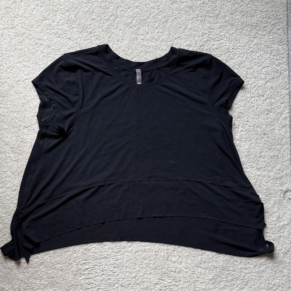 Free People Black Women's Short Sleeve Lightweight Top